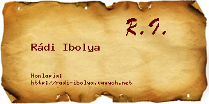 Rádi Ibolya névjegykártya